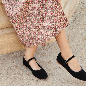 Black doen velvet Mary Jane slipper size 38 NEW